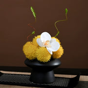 9.8 Inch Artificial Flower Bouquet with Ceramic Vase, 1 Pc, Classic Luxury Design for Restaurant and Bar Decor