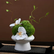 9.8 Inch Artificial Flower Bouquet with Ceramic Vase, 1 Pc, Classic Luxury Design for Restaurant and Bar Decor