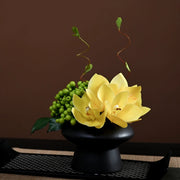 9.8 Inch Artificial Flower Bouquet with Ceramic Vase, 1 Pc, Classic Luxury Design for Restaurant and Bar Decor