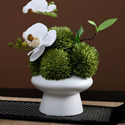 9.8 Inch Artificial Flower Bouquet with Ceramic Vase, 1 Pc, Classic Luxury Design for Restaurant and Bar Decor