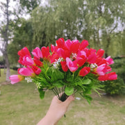 8 Pcs Artificial Magnolia Bud Bushes 12 Inch UV Resistant Outdoor Spring Flowers