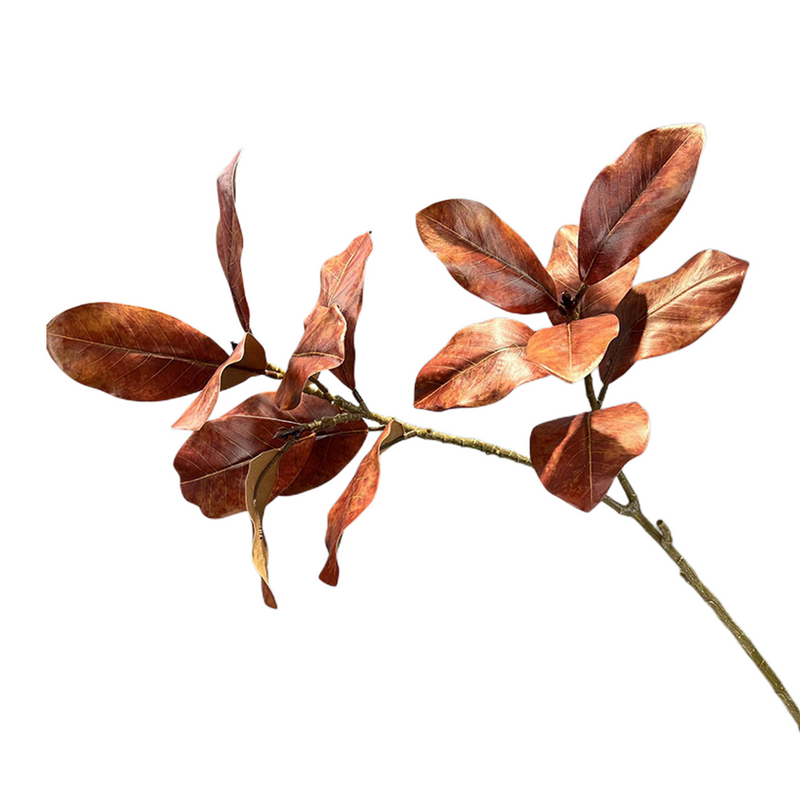 43 Inch Real Touch Magnolia Branch, Lifelike Silk Artificial Flower Stem for Wedding and Home Decor