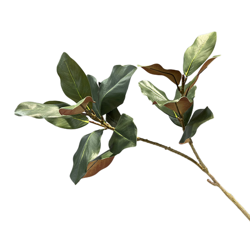 43 Inch Real Touch Magnolia Branch, Lifelike Silk Artificial Flower Stem for Wedding and Home Decor