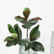 26 Inch Magnolia Leaf Stem with Bud, 10 Pcs Real Touch Artificial Leaves for Floral Arrangements