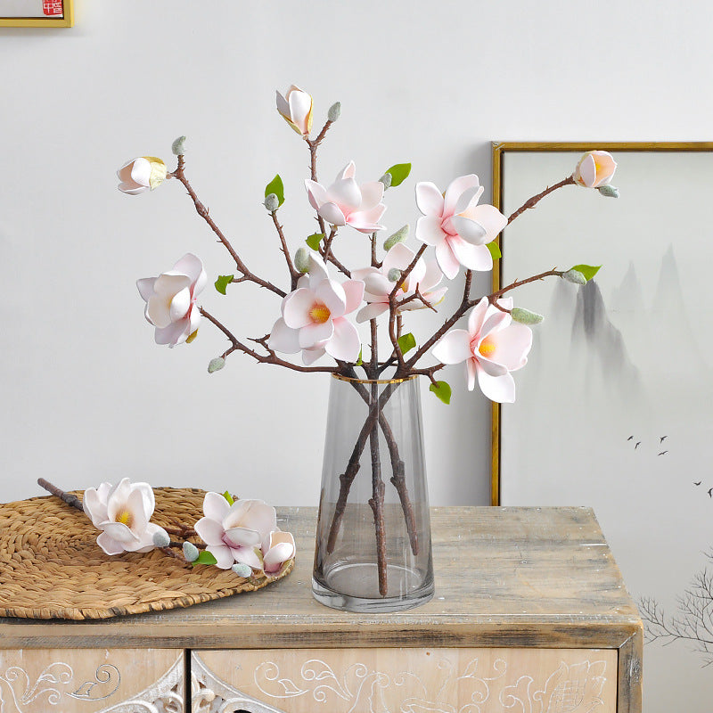 20 Inch Artificial Magnolia Spray Branches 6 Pcs Realistic Silk Magnolia Grandiflora