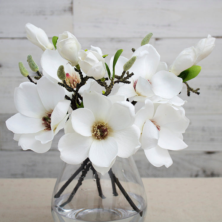 14.5 Inch Magnolia Stem Artificial Flowers Bulk Quantity Faux Silk Spring Blooms