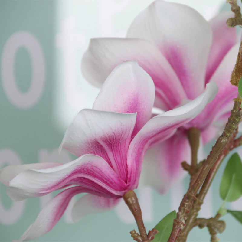 14 Inch Artificial Magnolia Stems 10 Pcs Realistic Silk Flowers Bulk Wholesale
