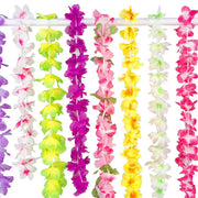 36 Pcs Silk Flower Leis Bulk Pack for Luau Party Summer Beach Pool Supplies