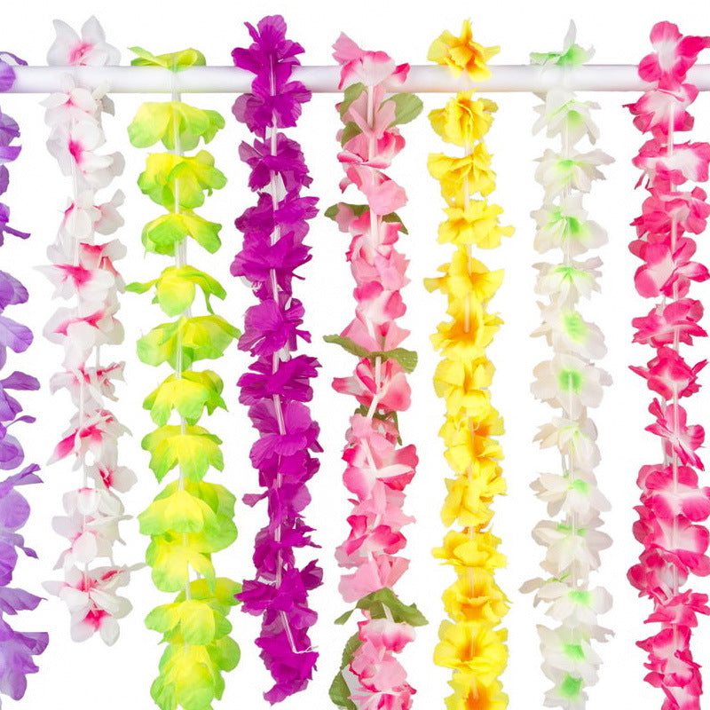 36 Pcs Silk Flower Leis Bulk Pack for Luau Party Summer Beach Pool Supplies