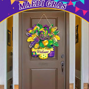 Mardi Gras Wooden Door Sign Wreath Hanging Decor for Outdoors Bulk Wholesale