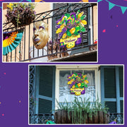 Mardi Gras Wooden Door Sign Wreath Hanging Decor for Outdoors Bulk Wholesale