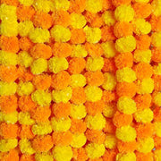 39 Inch Marigold Flower Garland 6 Ft Artificial Silk Autumn Decor for Diwali Floral Arrangements