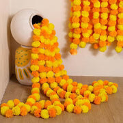 39 Inch Marigold Flower Garland 6 Ft Artificial Silk Autumn Decor for Diwali Floral Arrangements