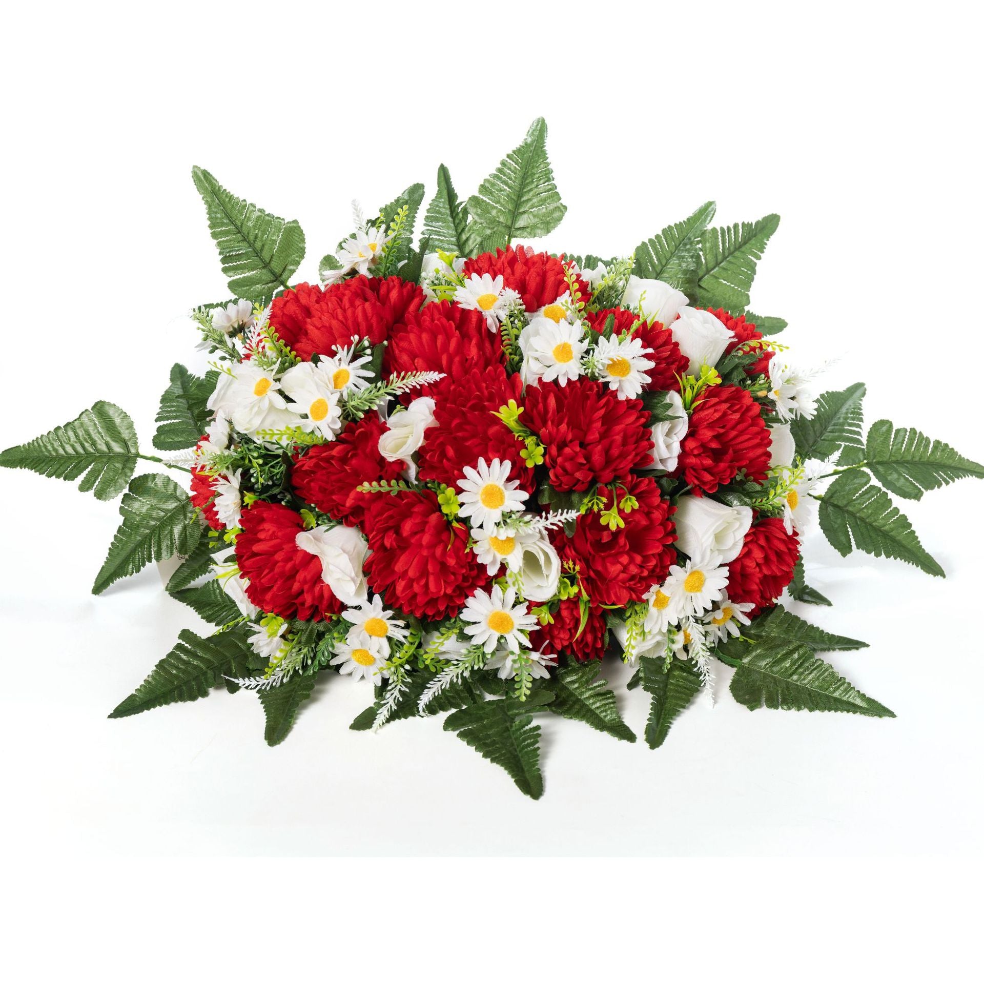 Memorial Artificial Chrysanthemum Grave Bouquet (31.5 Inches) – Tombstone Decoration