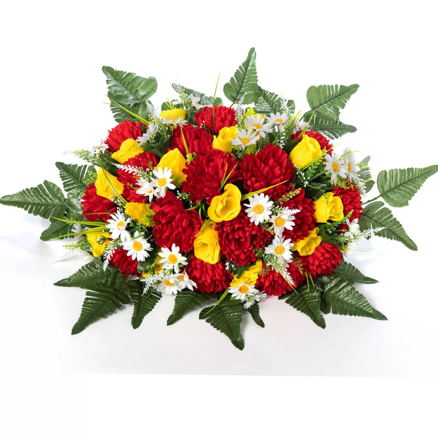Memorial Artificial Chrysanthemum Grave Bouquet (31.5 Inches) – Tombstone Decoration