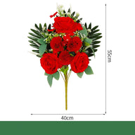 Memorial Daisy & Rose Artificial Grave Bouquet (21.7-Inch) – Tombstone Decoration (Includes Ground Stake)