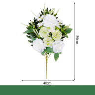 Memorial Daisy & Rose Artificial Grave Bouquet (21.7-Inch) – Tombstone Decoration (Includes Ground Stake)