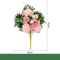 Memorial Daisy & Rose Artificial Grave Bouquet (21.7-Inch) – Tombstone Decoration (Includes Ground Stake)