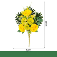 Memorial Daisy & Rose Artificial Grave Bouquet (21.7-Inch) – Tombstone Decoration (Includes Ground Stake)