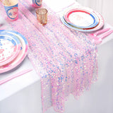 Mermaid Sequin Table Runner - Sparkly Glitter Table Decor for Wedding, Birthday Party, Event Backdrop