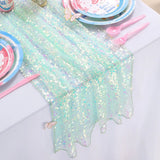 Mermaid Sequin Table Runner - Sparkly Glitter Table Decor for Wedding, Birthday Party, Event Backdrop