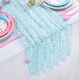 Mermaid Sequin Table Runner - Sparkly Glitter Table Decor for Wedding, Birthday Party, Event Backdrop