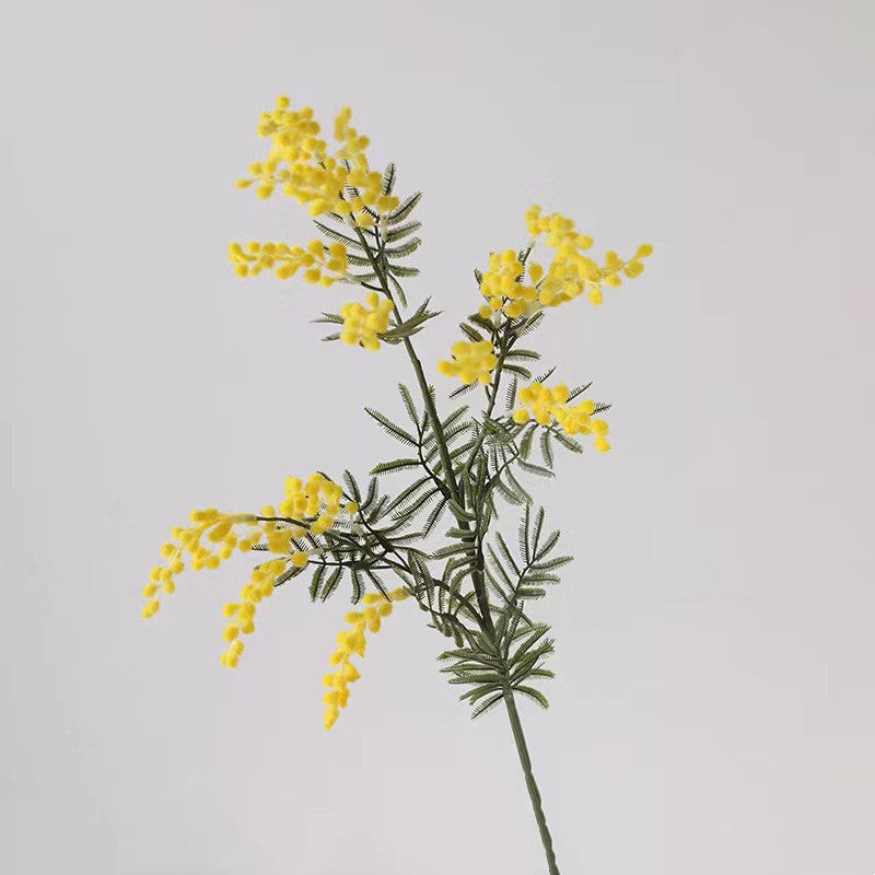 34 Inch Artificial Mimosa Flower Stems Branches Bulk Foliage Long Stems