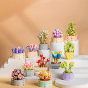 Mini Artificial Flowers Building Blocks Bouquet Set Bulk for Gifts, Multi-Color, Small Size, 10 Pcs