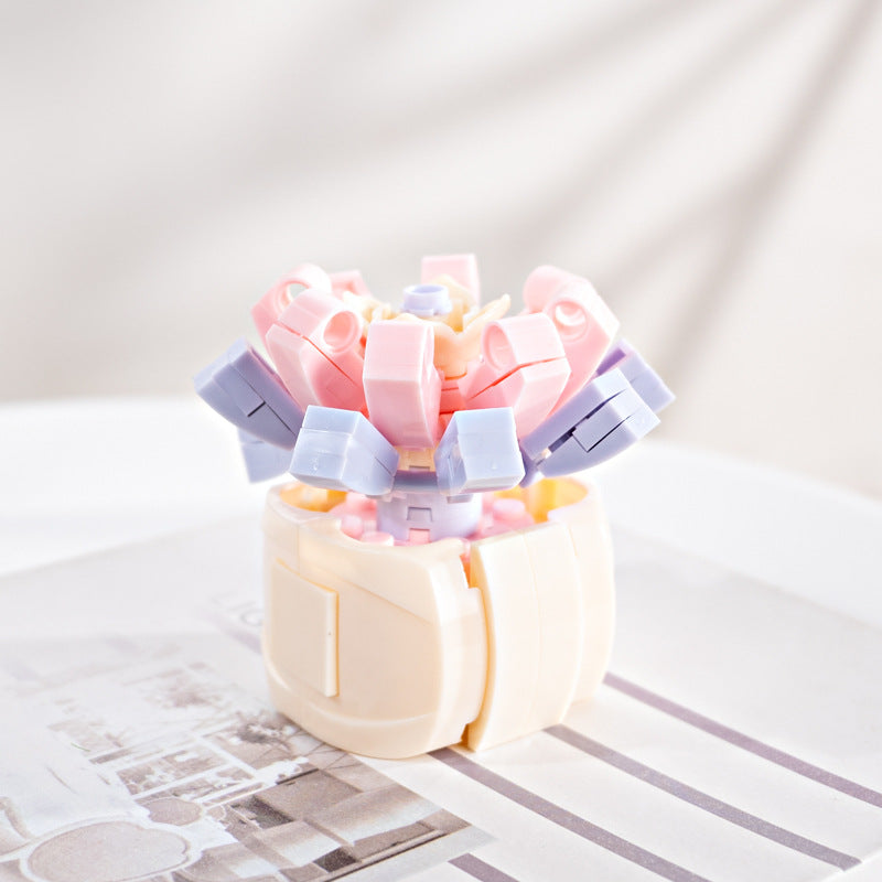 Mini Artificial Flowers Building Blocks Bouquet Set Bulk for Gifts, Multi-Color, Small Size, 10 Pcs