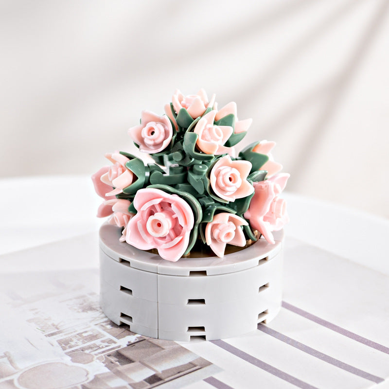 Mini Artificial Flowers Building Blocks Bouquet Set Bulk for Gifts, Multi-Color, Small Size, 10 Pcs