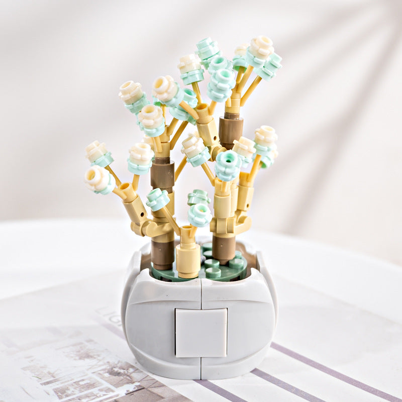 Mini Artificial Flowers Building Blocks Bouquet Set Bulk for Gifts, Multi-Color, Small Size, 10 Pcs