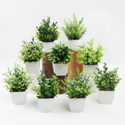 Mini Artificial Potted Eucalyptus Plants, 6 Pcs, Small Indoor Faux Greenery for Home Office Farmhouse Bathroom Decor