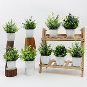 Mini Artificial Potted Eucalyptus Plants, 6 Pcs, Small Indoor Faux Greenery for Home Office Farmhouse Bathroom Decor