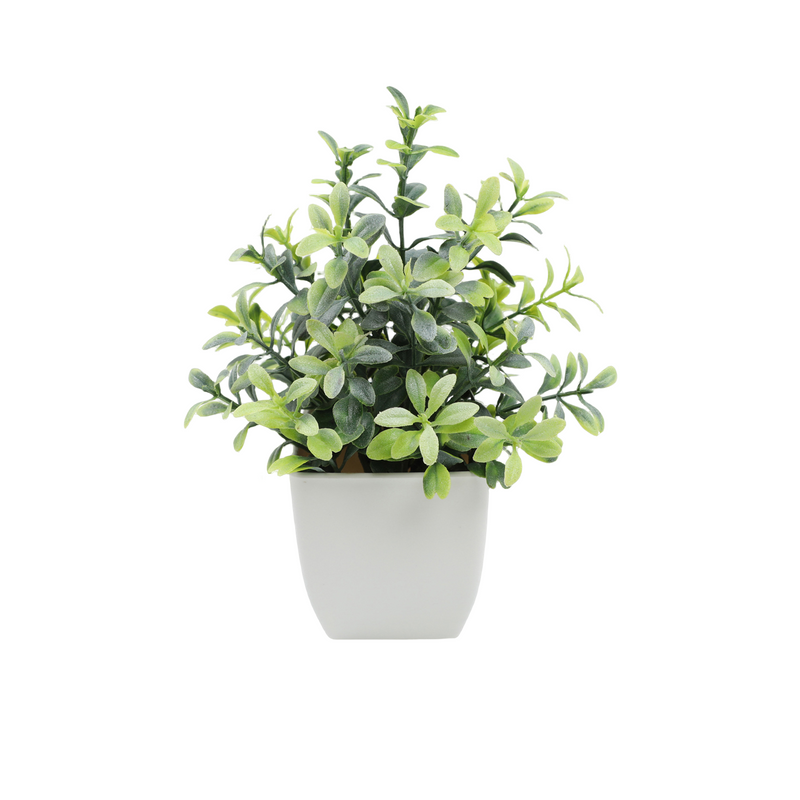 Mini Artificial Potted Eucalyptus Plants, 6 Pcs, Small Indoor Faux Greenery for Home Office Farmhouse Bathroom Decor
