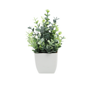 Mini Artificial Potted Eucalyptus Plants, 6 Pcs, Small Indoor Faux Greenery for Home Office Farmhouse Bathroom Decor