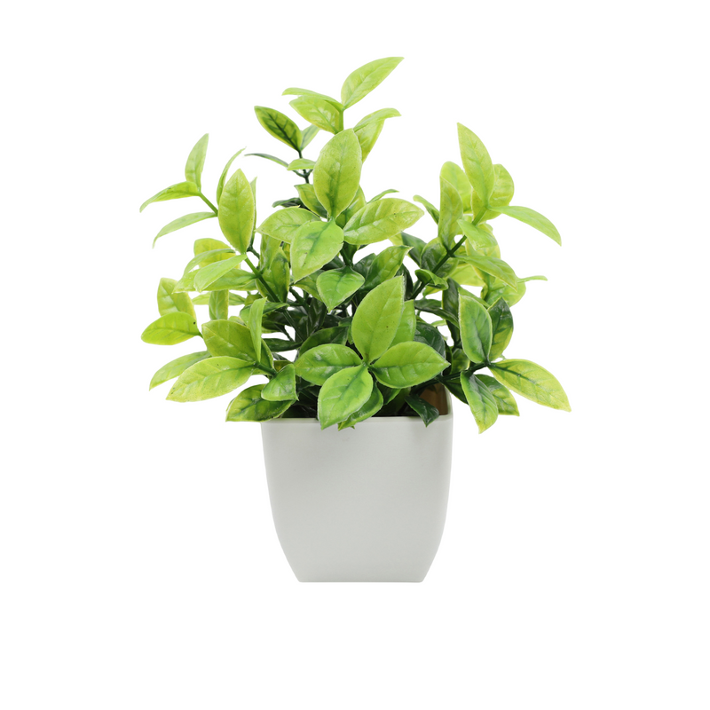 Mini Artificial Potted Eucalyptus Plants, 6 Pcs, Small Indoor Faux Greenery for Home Office Farmhouse Bathroom Decor