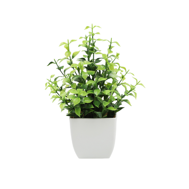 Mini Artificial Potted Eucalyptus Plants, 6 Pcs, Small Indoor Faux Greenery for Home Office Farmhouse Bathroom Decor
