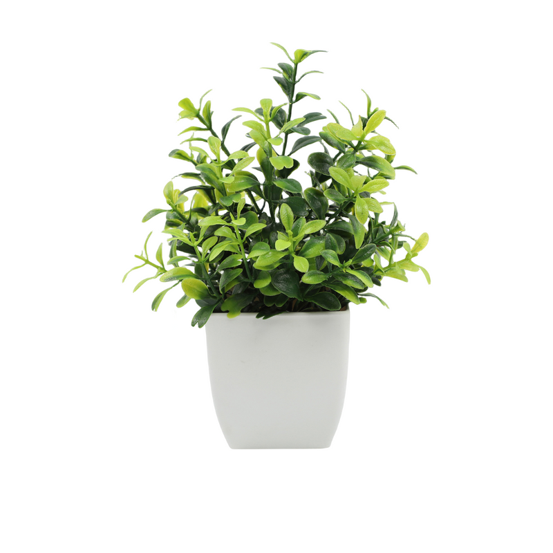 Mini Artificial Potted Eucalyptus Plants, 6 Pcs, Small Indoor Faux Greenery for Home Office Farmhouse Bathroom Decor