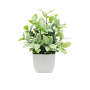 Mini Artificial Potted Eucalyptus Plants, 6 Pcs, Small Indoor Faux Greenery for Home Office Farmhouse Bathroom Decor