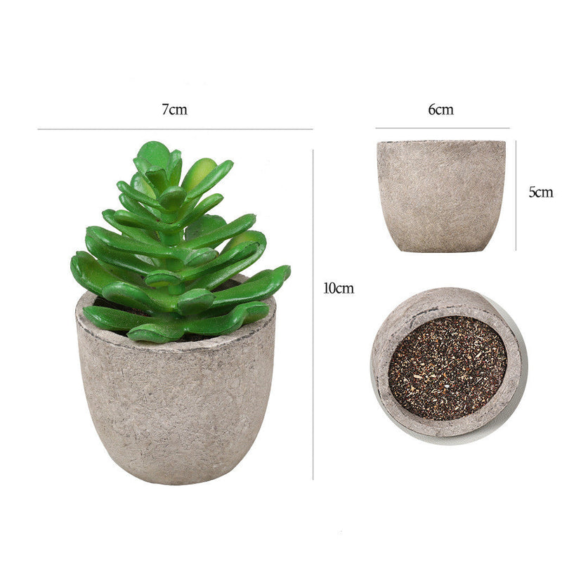 Mini Artificial Succulents 12 Pcs Bulk Greenery in Small Pots for Home Decor