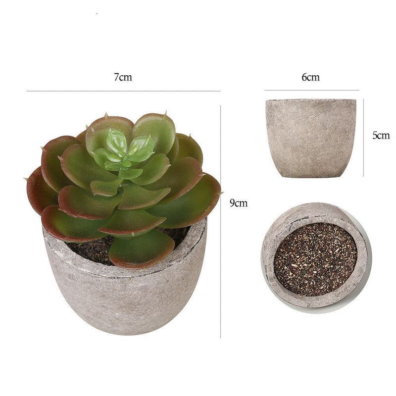 Mini Artificial Succulents 12 Pcs Bulk Greenery in Small Pots for Home Decor
