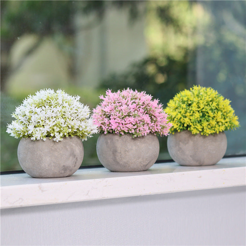 1/6 Pcs Artificial Plant Topiary Shrubs Mini Potted Plants in Vase for Home Decor
