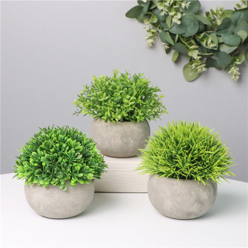 1/6 Pcs Artificial Plant Topiary Shrubs Mini Potted Plants in Vase for Home Decor