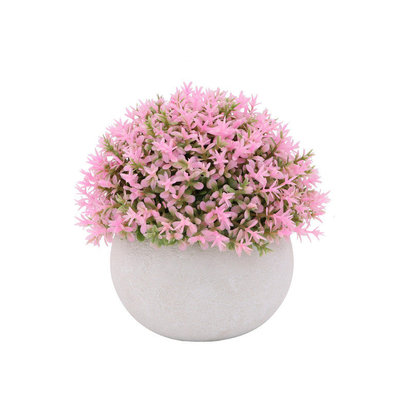 1/6 Pcs Artificial Plant Topiary Shrubs Mini Potted Plants in Vase for Home Decor
