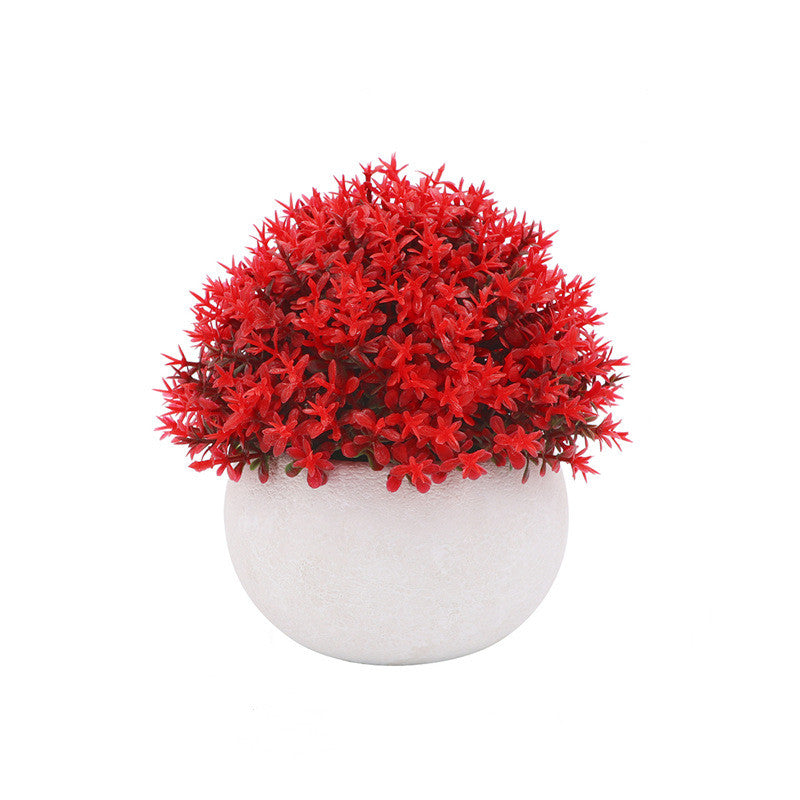 1/6 Pcs Artificial Plant Topiary Shrubs Mini Potted Plants in Vase for Home Decor