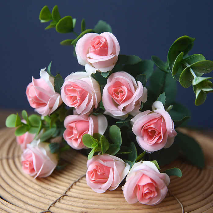 Miniature Artificial Silk Roses Bouquet Bush 2025 Upgrade, Small Decorative Flowers