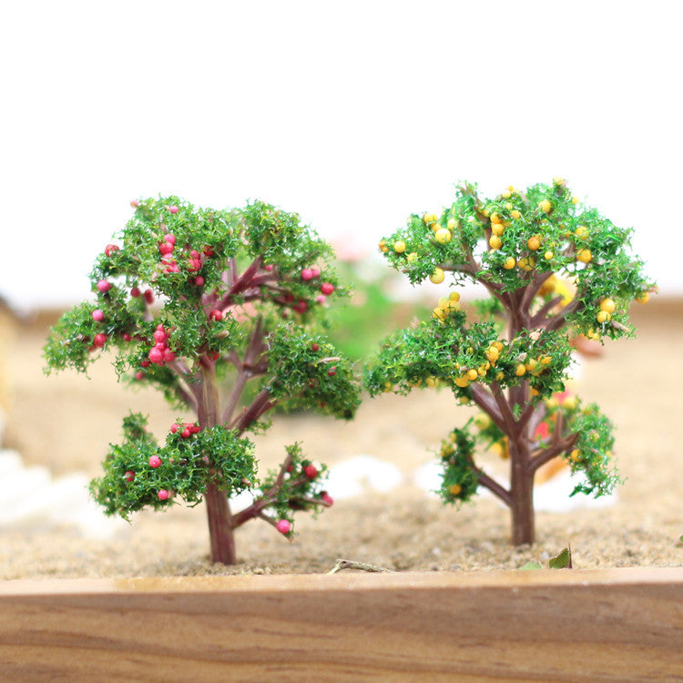 2 Pcs Miniature Fairy Garden Trees 2.7 Inch Artificial Plants for Micro Landscape DIY Crafts