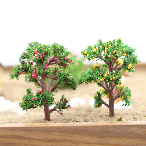 2 Pcs Miniature Fairy Garden Trees 2.7 Inch Artificial Plants for Micro Landscape DIY Crafts