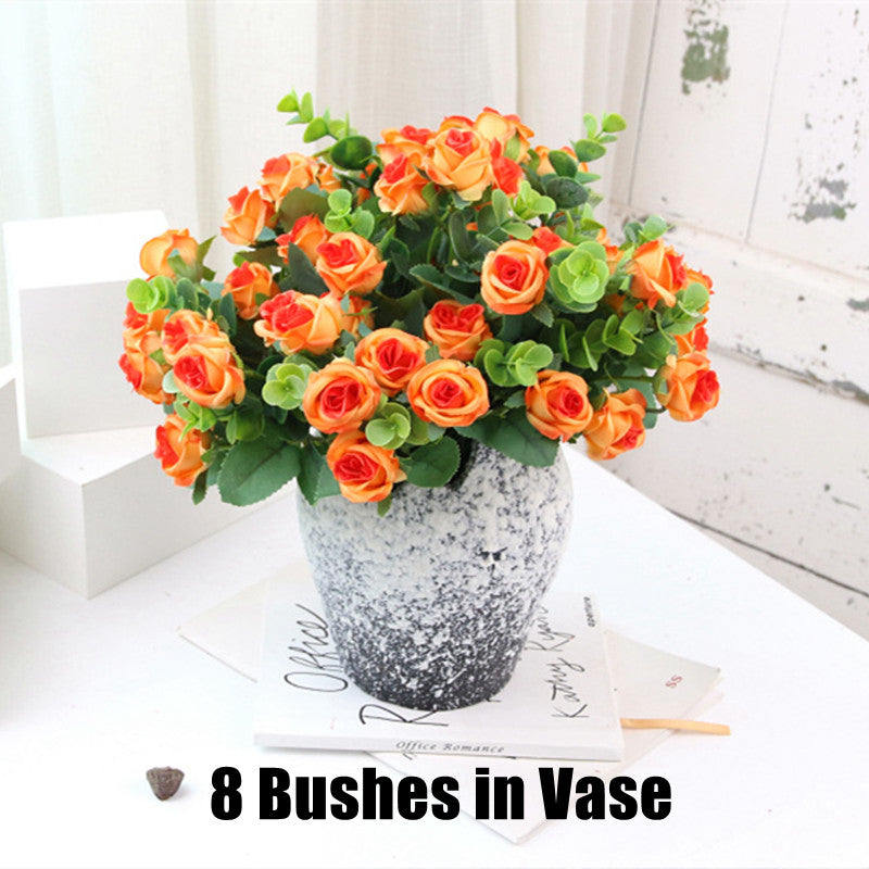 Miniature Artificial Silk Roses Bouquet Bush 2025 Upgrade, Small Decorative Flowers
