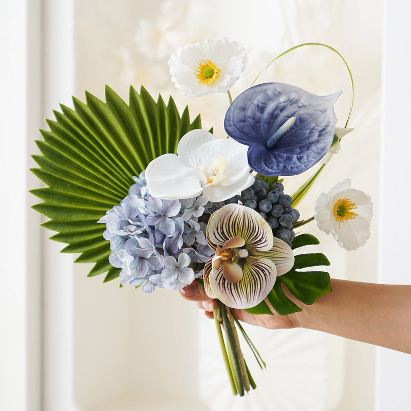 16 Inch Artificial Flower Bouquet 10 Stems Minimalist Silk Flowers for Home Wedding Decor